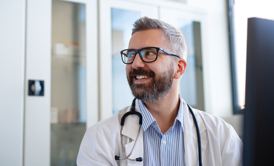 Male provider smiling