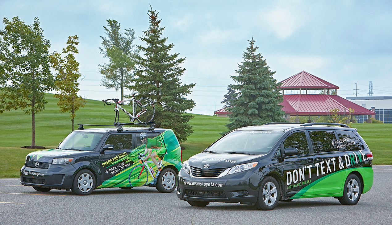 Don't Text and Drive vehicles