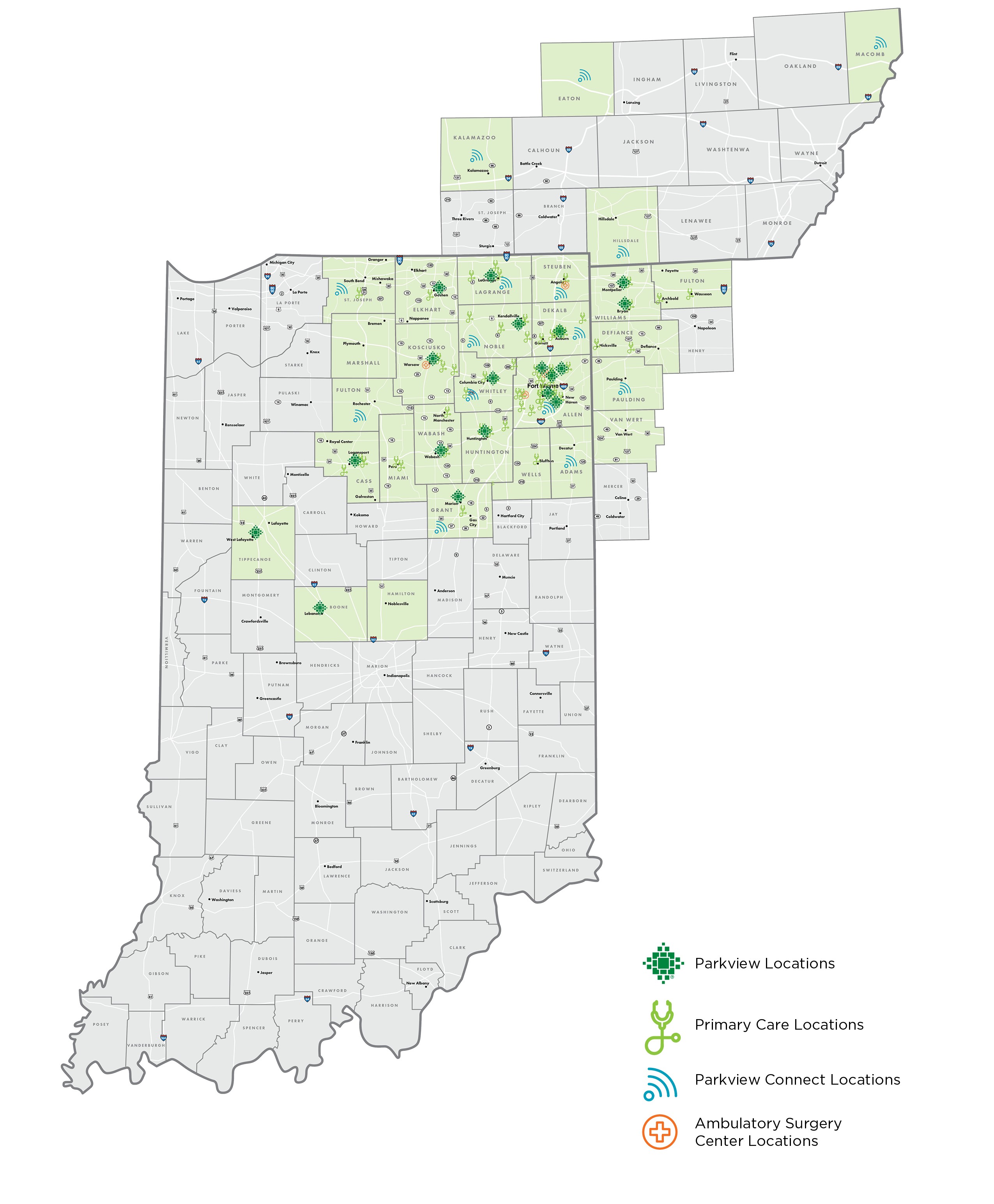 Parkview Connect Map and Key