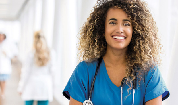 Smiling grad student