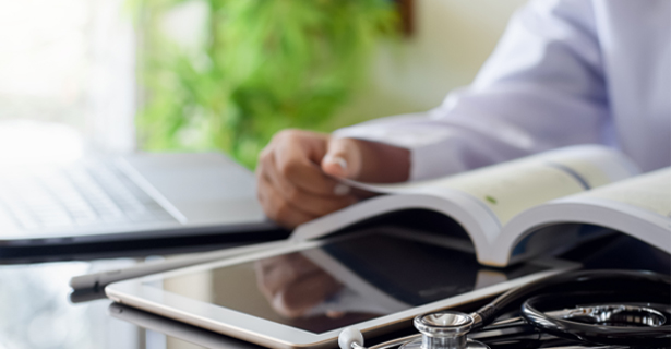 Person looking at tablet